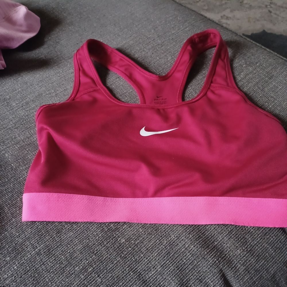 Nike Pink Racerback Sports Bra with Light Pink Band